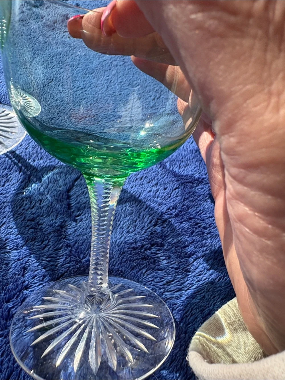 Uranium Glass Set of 6 Vintage Wine Glasses